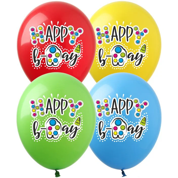 

Латексный шарик ArtShow 12"(30 см) Happy Birthday - Симпл Димпл, Поп ит, Персиковый