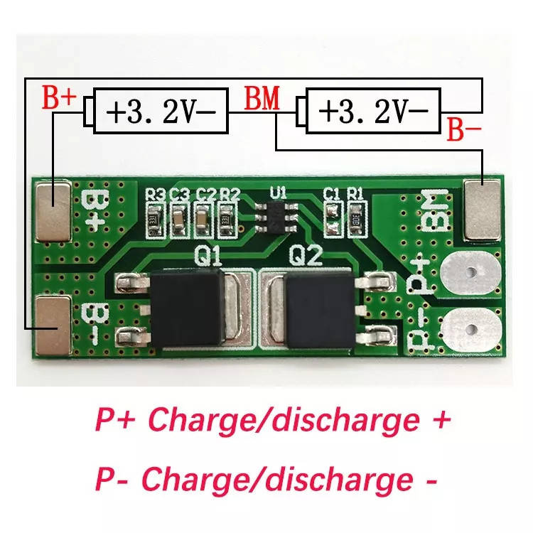 

BMS 6.4в 8A 2S LiFePO4 Плата Защиты