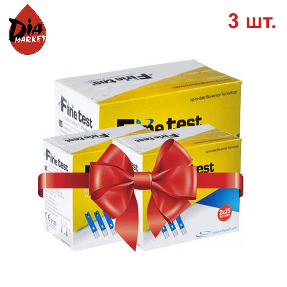 

Тест-полоски Finetest Premium 3 упаковки по 50 шт.