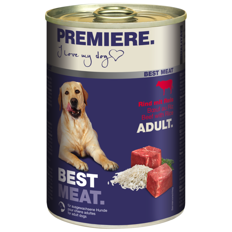 

PREMIERE Best Meat Adult Rind mit Reis Влажный корм с говядиной для собак 400 г