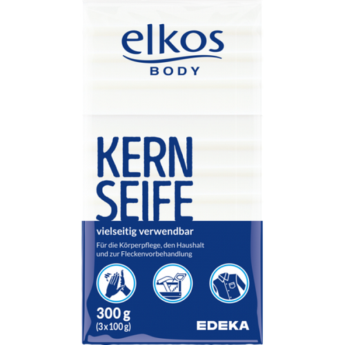 

Мыло хозяйственное от пятен Elkos Body Soap Kern-Seife 3 шт х 100 г Германия