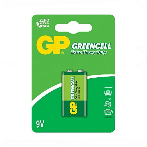 

Батарейка солевая GP 1604G-U1 Greencell 6F22 9V крона (блистер)