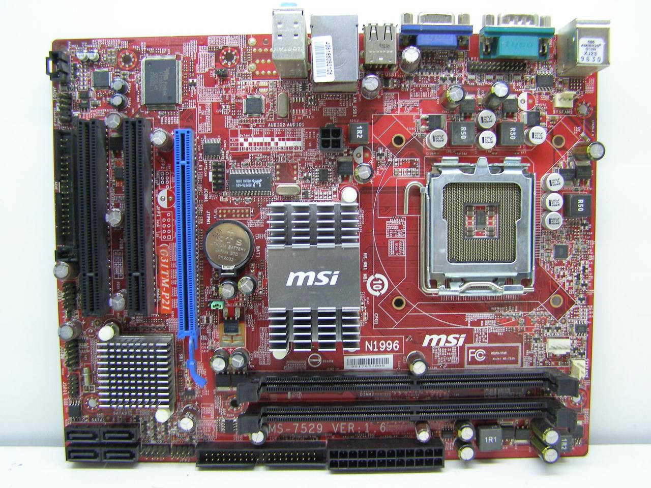 

Материнская плата MSI G31TM-P21 rev.1.6