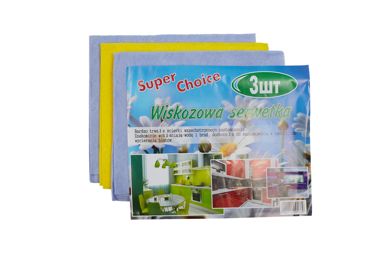 

Салфетка SUPER CHOICE вискозная 3 шт