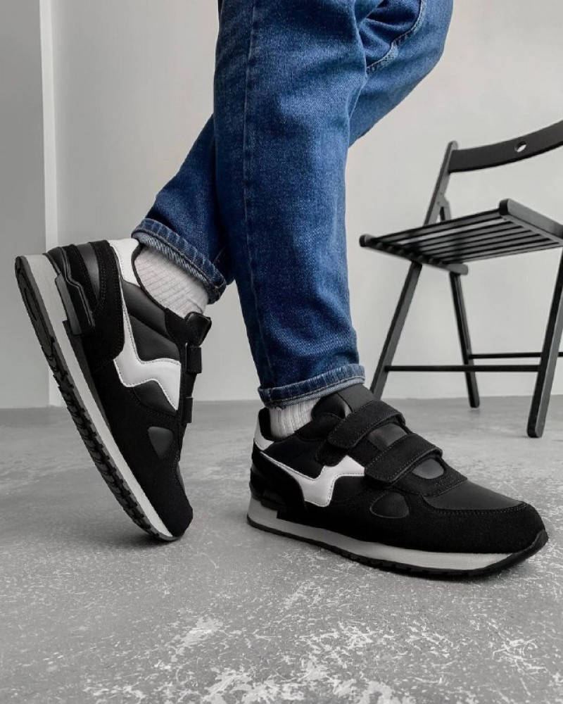 

Мужская Обувь Липучка Черные (U2561-1), Черный