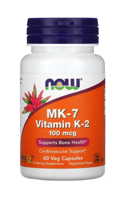 

Витамин К2, МК-7 Vitamin K-2, Now Foods, 100 мкг, 60 капсул (NOW-00992)