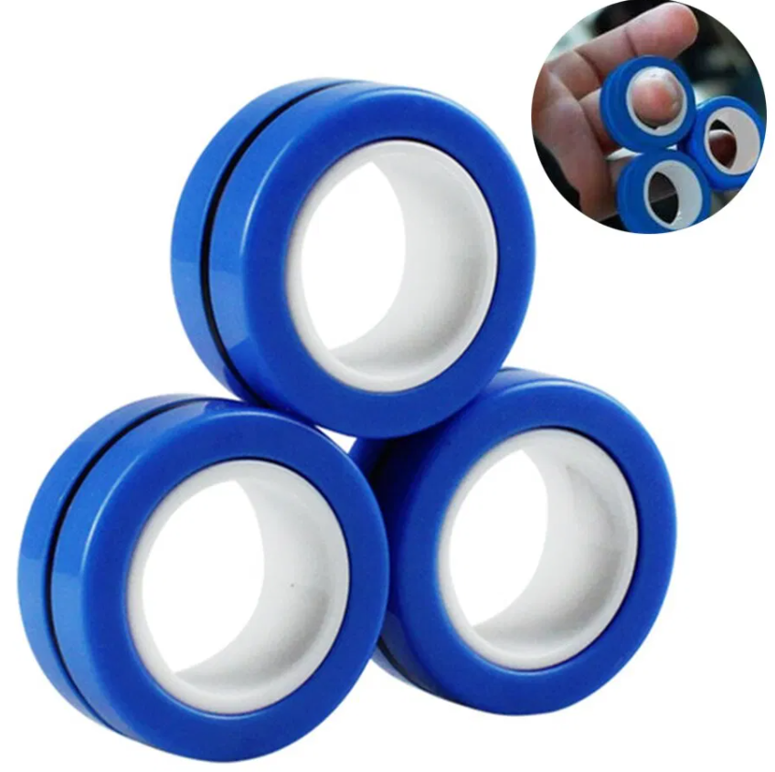 

Магнитный спиннер | cпиннер антистресс | магнитные кольца | спиннер детский | cпиннер синий - 201068