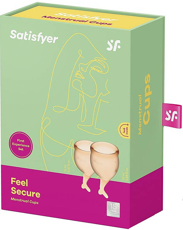 

Набор менструальных чаш Satisfyer Feel Secure (orange),15мл и 20мл, мешочек для хранения, чаши для менструации
