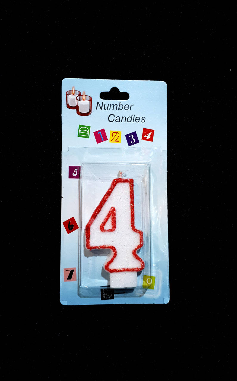 

Свеча Цифра блестящая 4