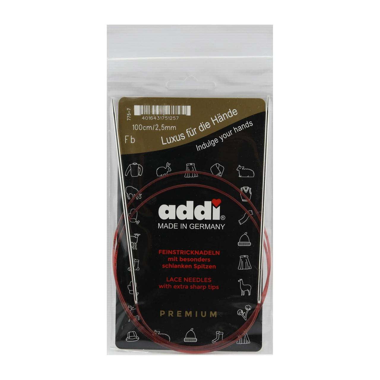 

Спицы Адди круговые с удлиненным кончиком белая бронза 40см-150см 100, 2.5, Белый