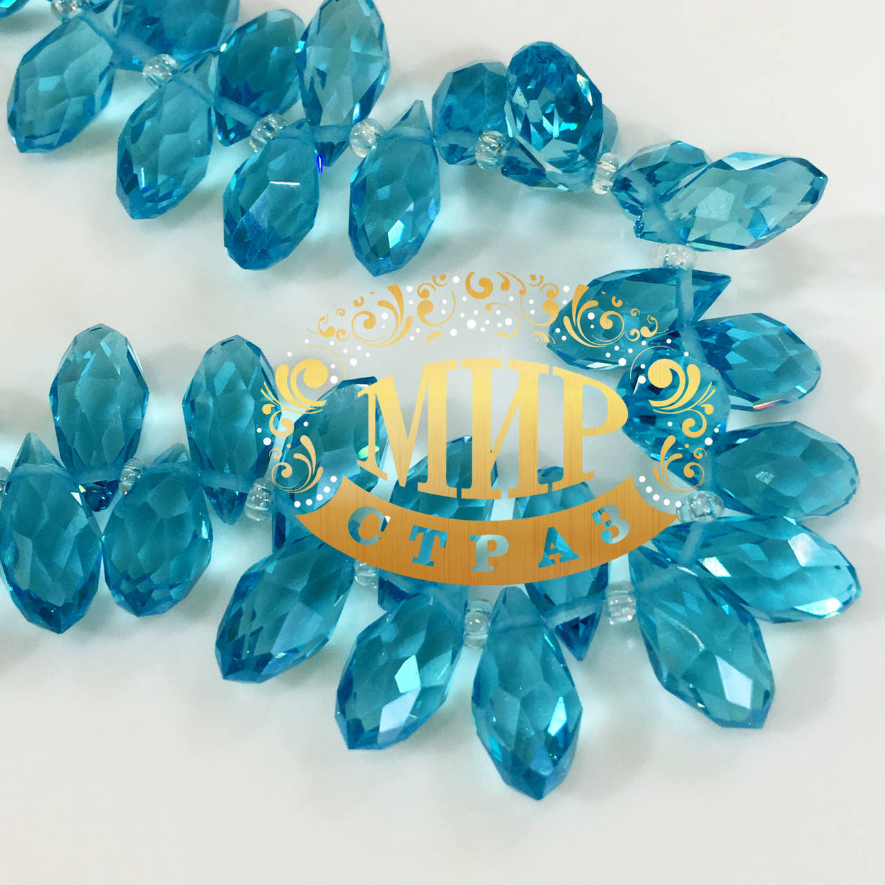 

Бусина капля для создания бижутерии 6х12мм Aquamarine AB 1шт