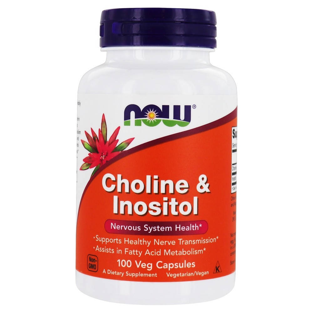 

Now Foods, холин и инозитол (100 капс.), Choline + Inositol, інозитол