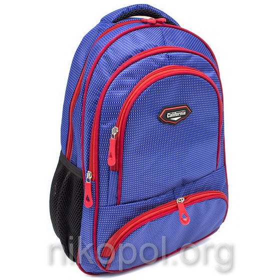 

Рюкзак школьный California "M" Синий с красным, 42х29х15см., Разные цвета