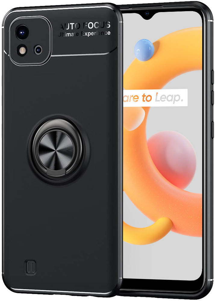 

Чехол с кольцом Realme C11 (2021) Autofocus (Реалми С11 2021), Черный