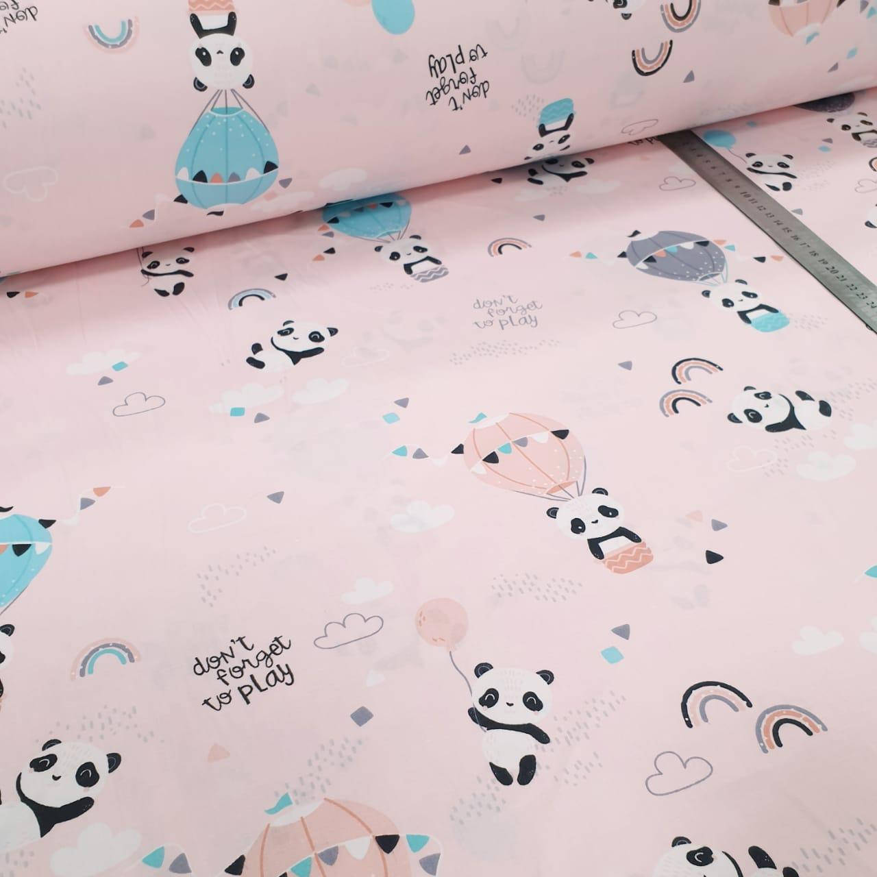 

Сатин. Панды на розовом