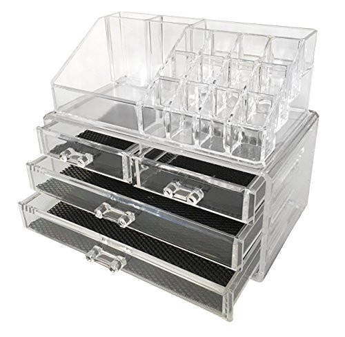 

Акриловый органайзер для косметики настольный Cosmetic Organizer Makeup Container Storage Box 4 Drawer, мега
