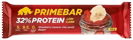 

Протеиновый батончик PRIMEBAR Клубнично-Банановый Десерт с Семенами Чиа (40 грамм)