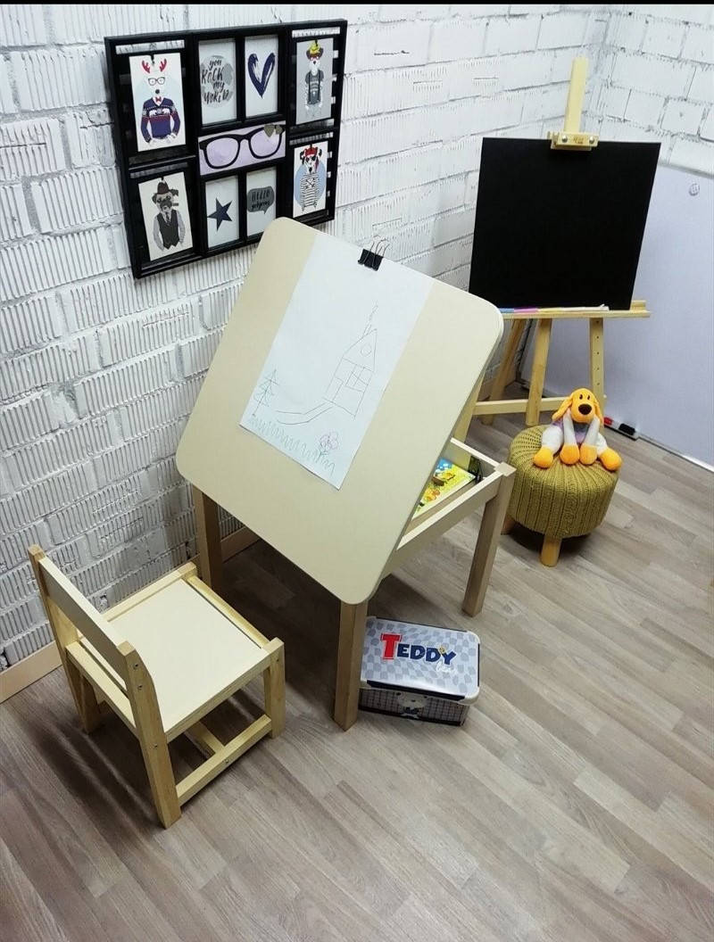 

Эко-игровой набор для детей Baby Comfort стол с нишей + стул бежевый