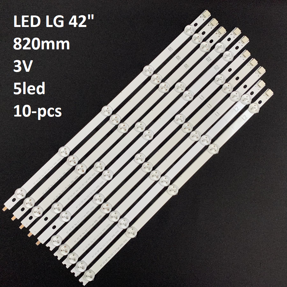

LED підсвітка TV LG42 inch 5led 3pcs R1+3pcs L1+2pcs R2+2pcs L2=1set (10шт.)