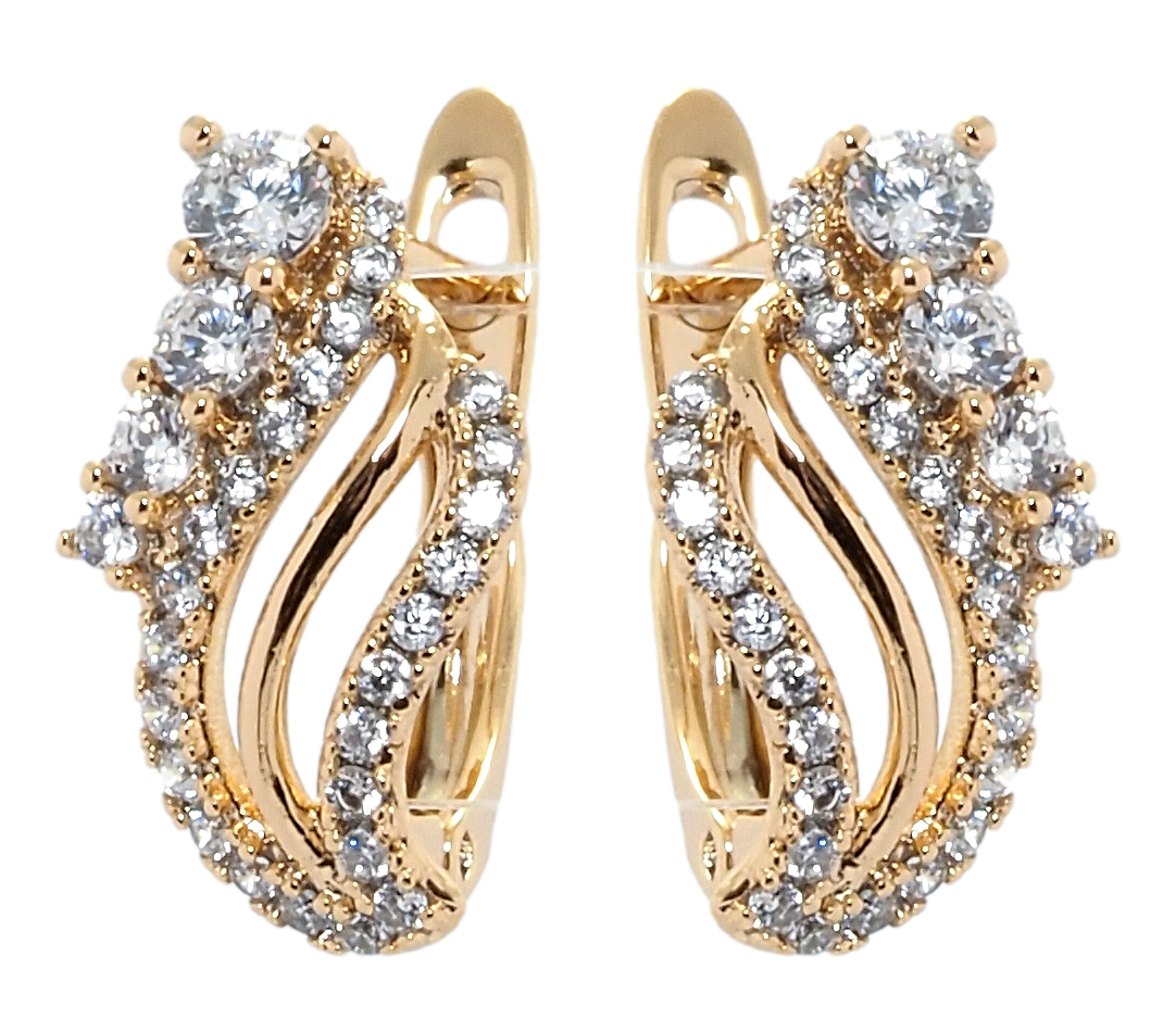

Серьги Xuping Позолота 18K английский замок "Искристость"