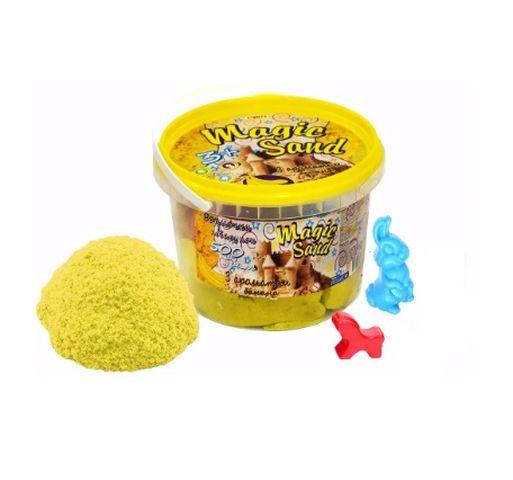 

Кинетический песок Magic sand желтого цвета, в ведре 0,350 кг