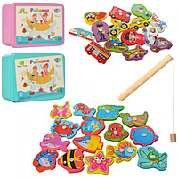 

ДЕРЕВЯННАЯ ИГРУШКА РЫБАЛКА MD 0950-57 магнитн,1 удочка, 2 вида, в коробке(металл)., Разные цвета