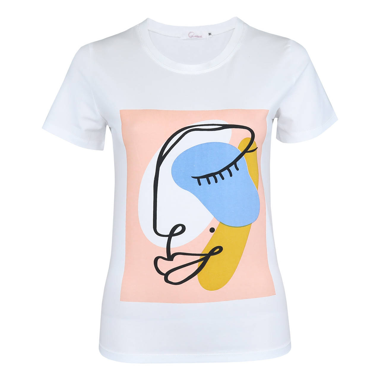

Футболка женская Lianara хлопок с принтом Face р. M, L, XL, Белый