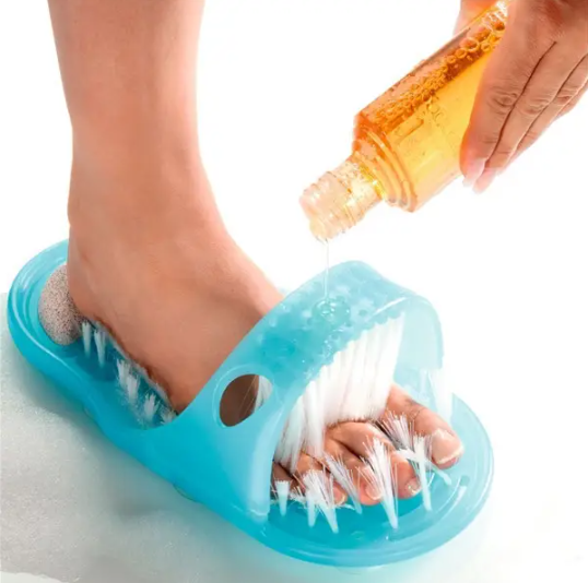 

Щётка-массажёр Easy Feet для ног Массажные тапочки с пемзой женские Голубой Shopay