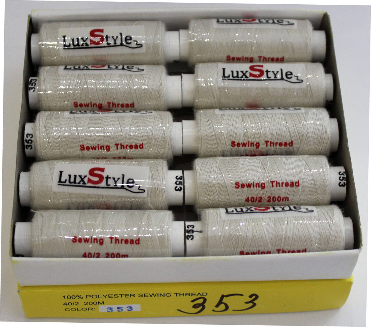 

Нитки швейные LuxStyle 40/2-200м (100% полиэстeр) №353, Разные цвета