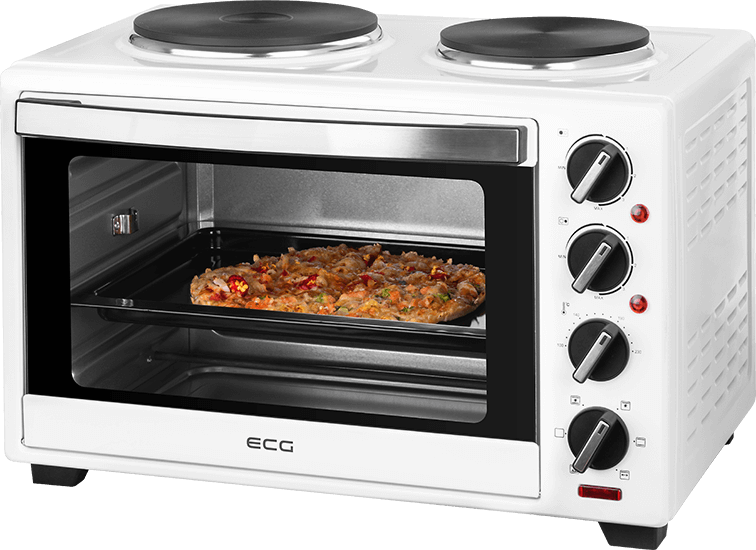 

Электрическая печь, духовка настольная ECG ET 32303 White (2 конфорки, 30л, Чехия)