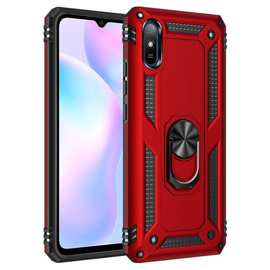

Противоударный чехол Combo Ring для Xiaomi Redmi 9A (Разные цвета) Красный