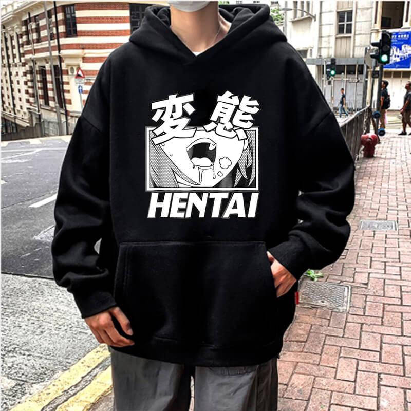 

Худи anime «Ahegao хентай» Толстовка с аниме, Черный