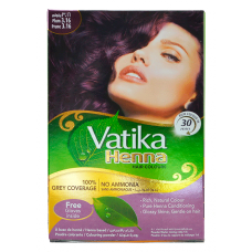 

КРАСКА ДЛЯ ВОЛОС С ХНОЙ НАТУРАЛЬНИЙ СЛИВОВЫЙ ЦВЕТ DABUR VATIKA HENNA HAIR COLOUR 6*10г