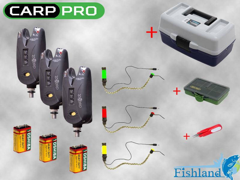 

Сигнализаторы Carp Pro Detect 3 шт. + Свингера 3 шт. + Ящик + ПОДАРКИ