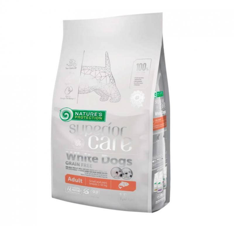 

Nature's Protection SuperiorCare White dogs Salmon-беззерновой корм для собак малых пород с белой шерстью