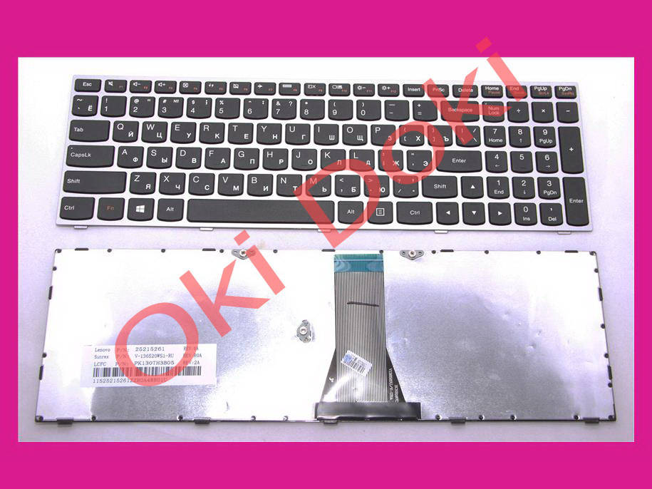 

Клавиатура Lenovo G50-30 G50-45 G50-70 G50-80 Z50-70 Z50-75 Z70-80 Flex 2-15 B50-30 500-15ISK rus silver, Серебристый