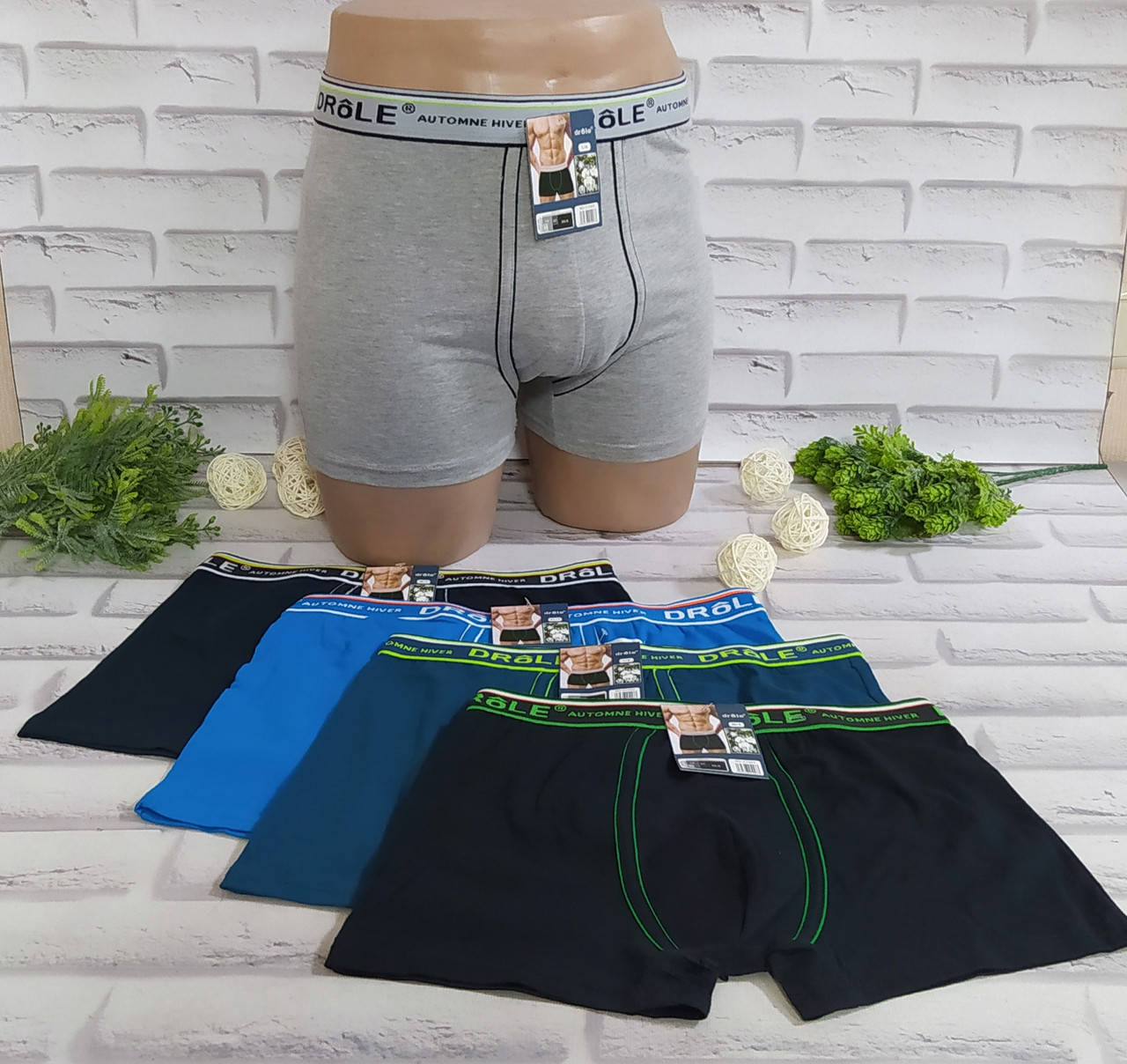 

Трусы мужские боксеры Drole 2XL 54-56 раз. Хлопок, Разные цвета