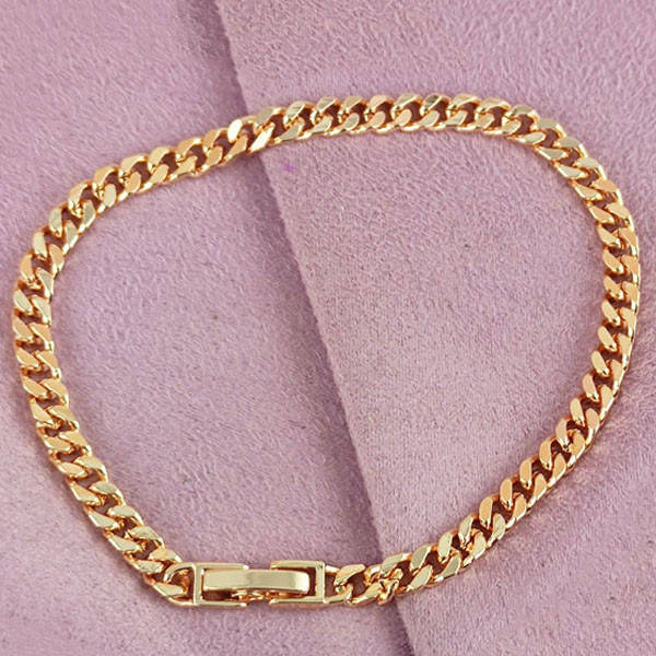 

Браслет Xuping 19,5 см х 5 мм Панцирный медицинское золото позолота 18К А/В 4-0379