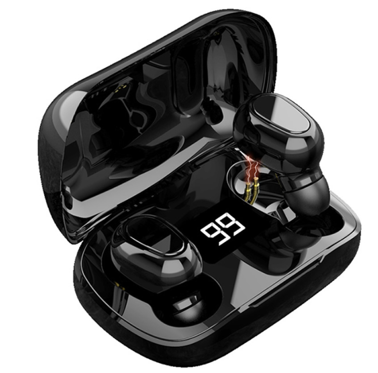 

Беспроводные вакуумные наушники-гарнитура с микрофоном в кейсе с дисплеем TWS L21 Pro Bluetooth Черные, Черный
