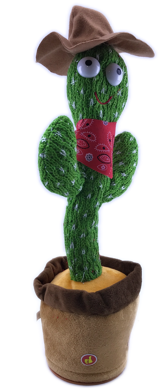 

Танцующий кактус поющий песни Игрушка Повторюшка кактус в одежде ковбой