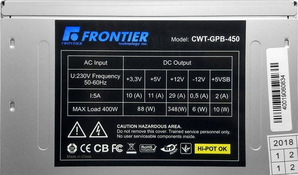

Frontier 450W (CWT-GPB-450) OEM