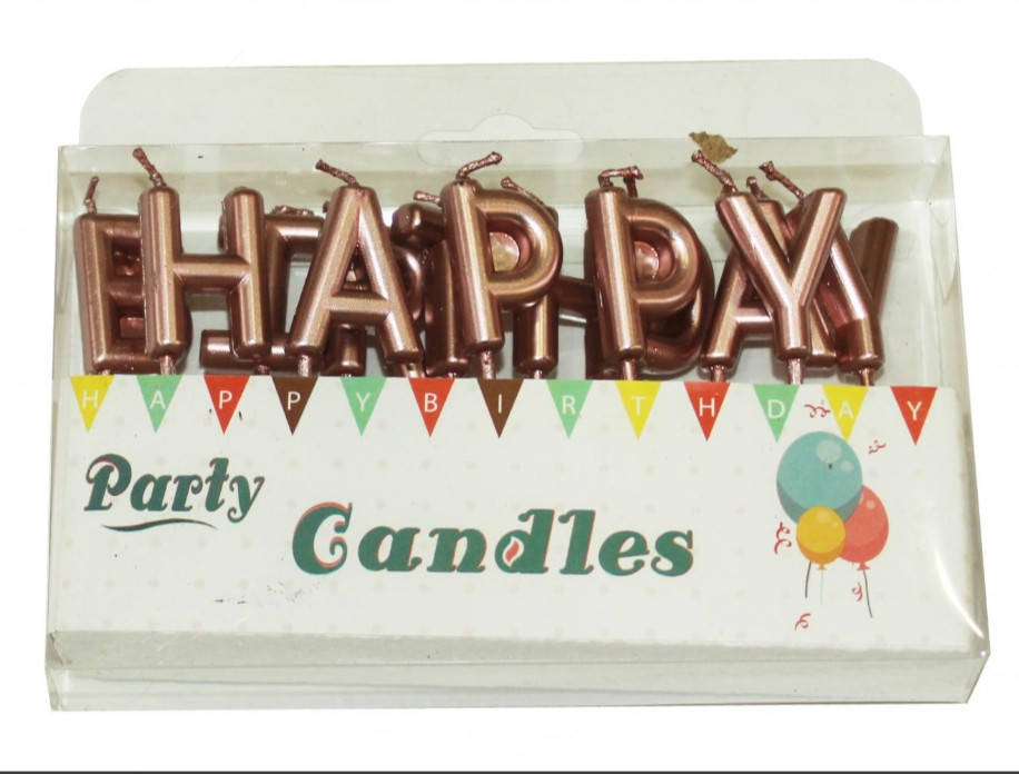 

Свечи-буквы "Happy Birthday" розовое золото