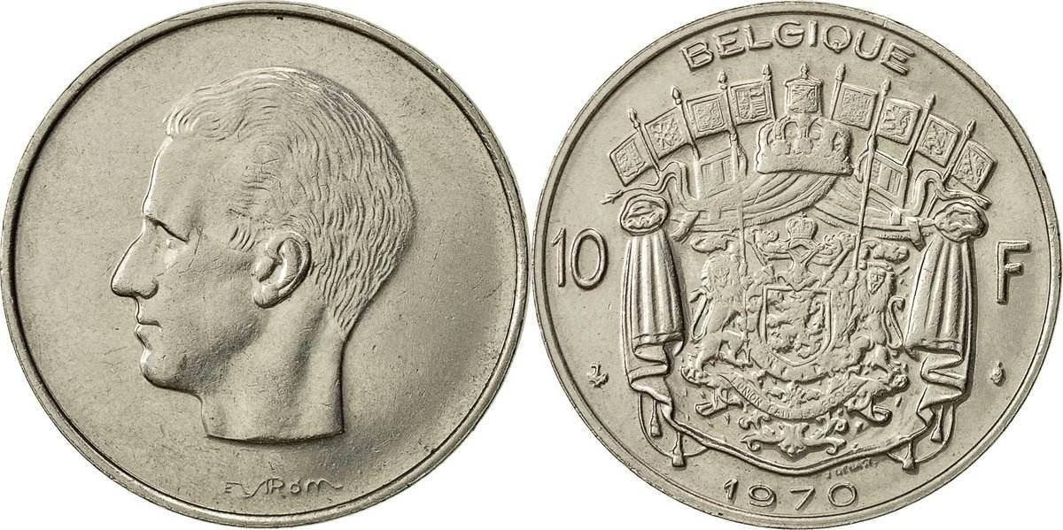 

Бельгия 10 Франков 1970 год