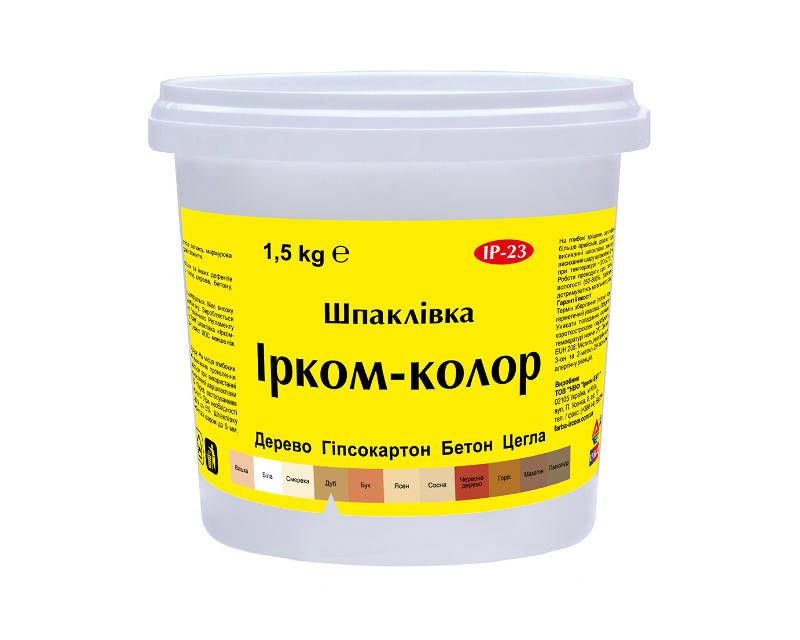 

Шпатлевка акриловая ІРКОМ-КОЛОР IP-23 для древесины Дуб 1,5кг