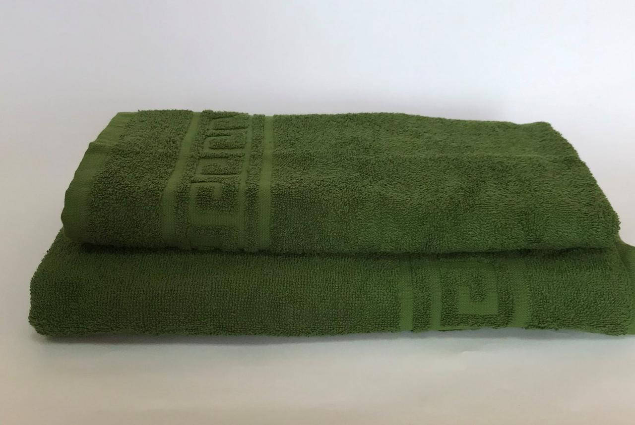 

Комплект рушників з орнаментом 2 шт. (50х90 см/70х140 см) в різних кольорах оливка