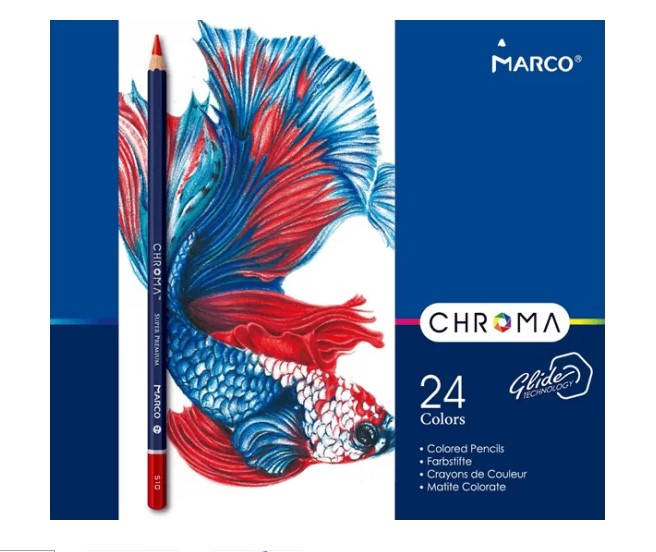 

Олівці 24 кольори шестигранні в метал.пеналі,Chroma,8010-24TN,ТМ"Marco"