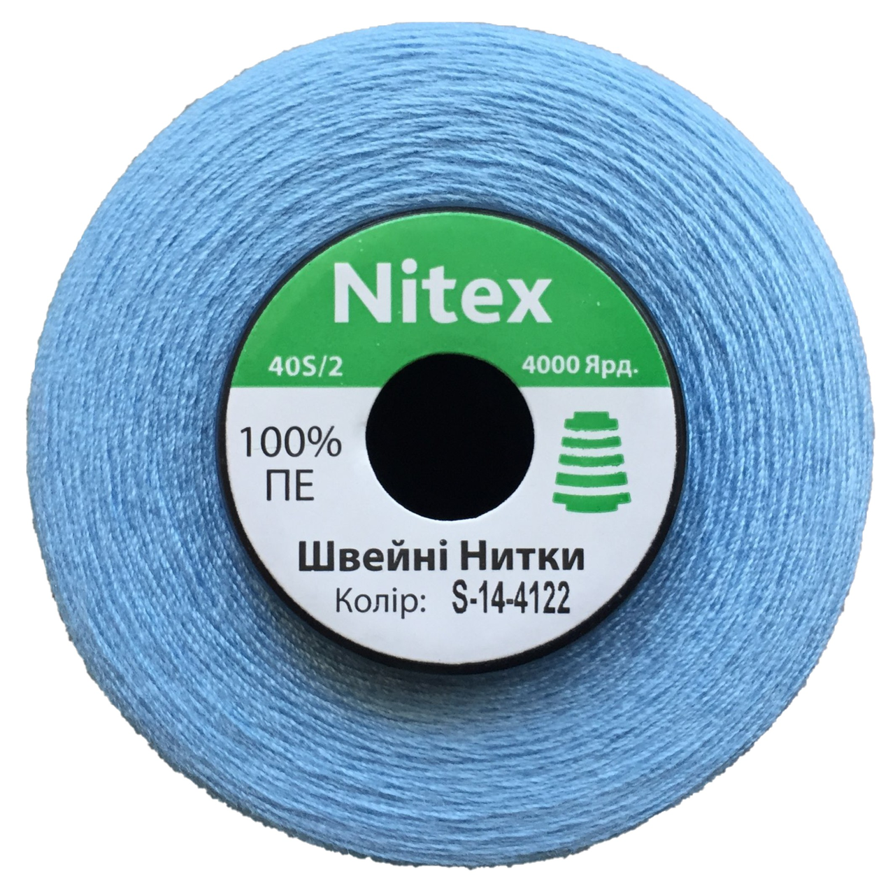 

Нить швейная 100% PE 40/2 цв S-14-4122 голубой светлый (боб 4000ярдов), Бирюзовый