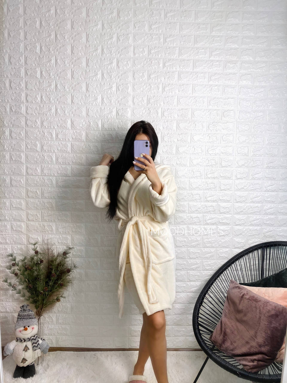 

Халат женский плюшевый короткий