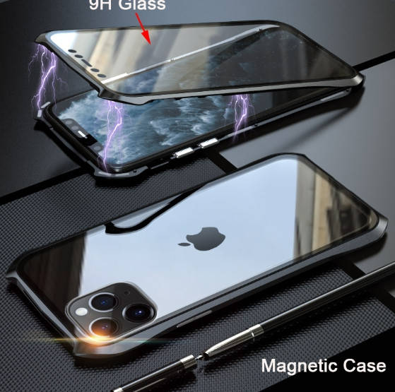 

Магнитный чехол со стеклянной передней и задней панелью для Iphone 11 Pro Max (MWHH2FS/A), Черный