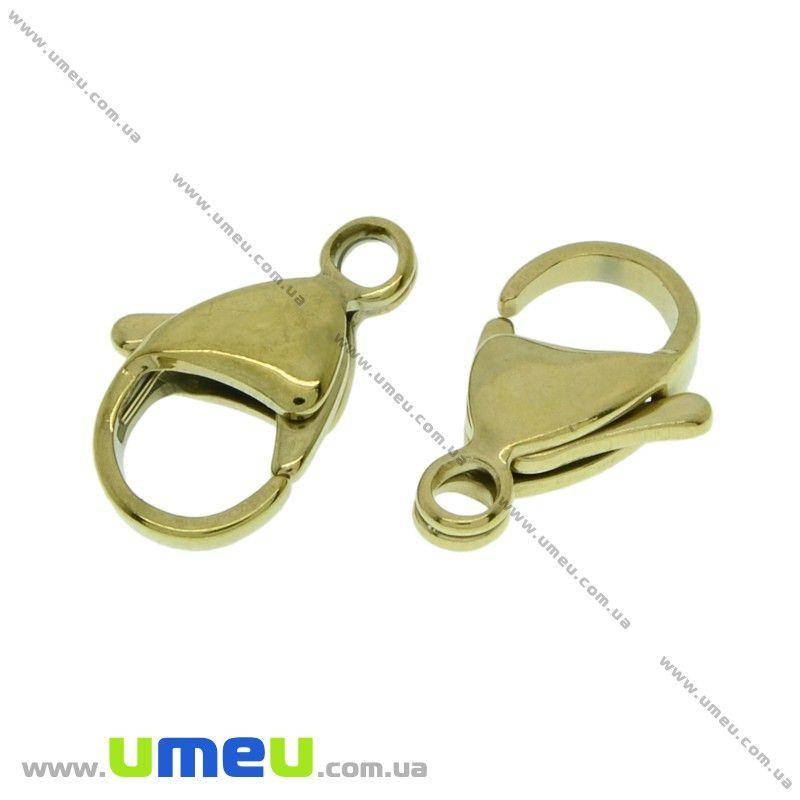 

Замок-карабин из нержавеющей стали, 15х9 мм, Золото, 1 шт (STL-032328)
